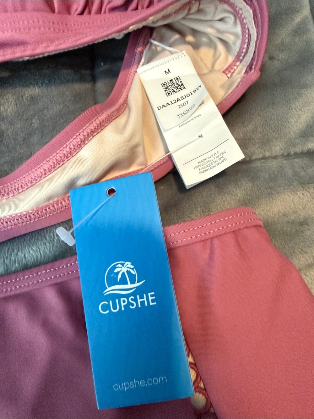 Cupshe Mauve Pink High-Waist Halter Bikini Set - Picture 2 of 3